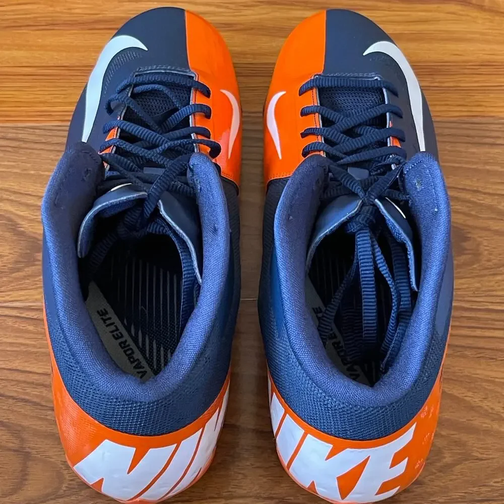 New Nike Hyperfuse Vapor Elite Football Cleats Broncos Orange Blue Size 14
